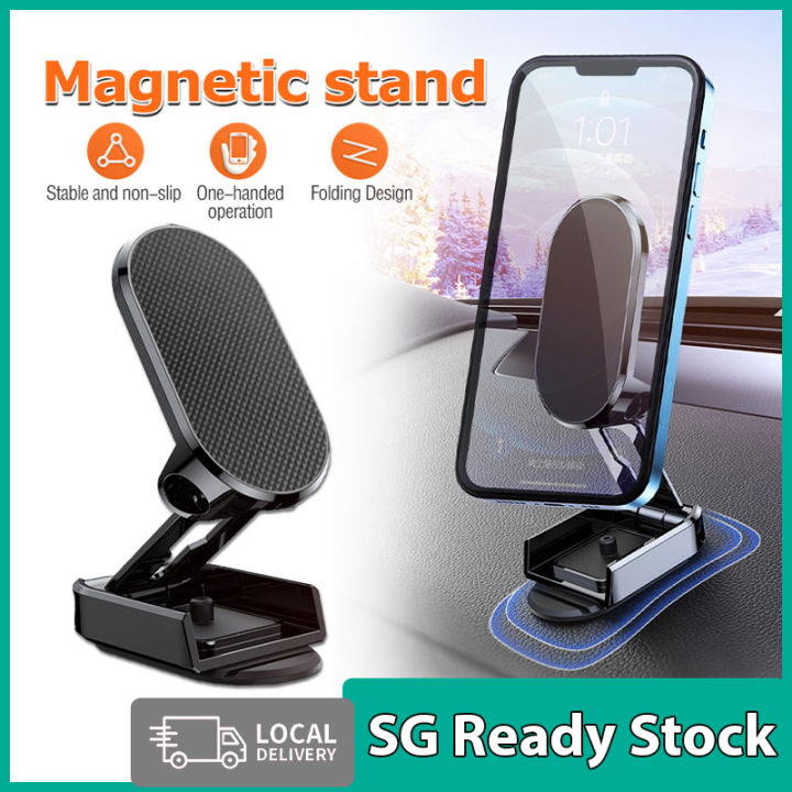360°Rotatable Car Phone Holder Mini Foldable Strong Suction Phone Stand Curved