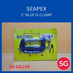 SG Seller - 2" Heavy Duty G Clamp for metal work or wood work. Can clamp on any pole or table. Seapex High-Quality Blue G-Clamp for DIY Home Improvement - Durable Hand Tool Accessory