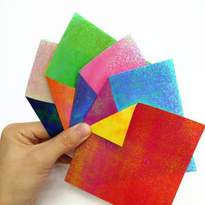 Bộ Giấy Thủ Công Hai Mặt Màu Pha Lê Sáng Bóng Cho Trẻ Em 15X15CM Giấy Thạch Anh Giấy Pha Lê Giấy Hạc Giấy Gấp Giấy Treo