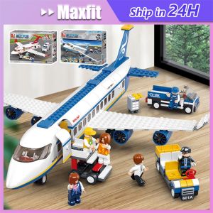 FENAFE【♥️BEST♥️】Mainan Pesawat Pesawat Balok Bricks Pesawat Penumpang City Pesawat Terbang Kargo Hijau Air Freighter Plane Aviation Mobil Ambulance Medical City Cargo