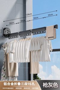 Có Thể Gập Lại Hút Giá Phơi Quần Áo Trong Nhà Ban Công Ngói Kính Không Khoan Vô Hình Mở Rộng Cực Nhà Giặt Móc Treo