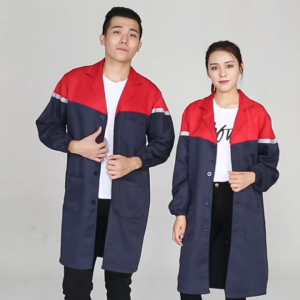 Long Sleeved Safety Work Uniform Breathable Wear-Resistant With Reflective Strips Elastic Cuffs Factory Workshop Workwear