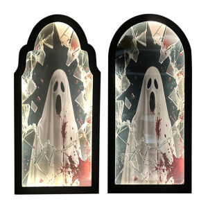 Halloween Hologram Ghost Mirror Ghost Hologram Mirror Decorations Spooky Haunted Mirrors for Halloween Fireplace Decor