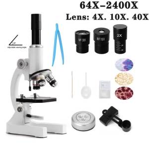 Kính Hiển Vi Quang Học Kỹ Thuật Số Độ Phóng Đại 64X-2400X Cho Trẻ Em Trường Tiểu Học Khoa Học Thí Nghiệm Sinh Học Di Động Một Mắt