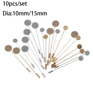 YUNAFIN 10pcs/set Diy Craft Dress Cameo Pin Brooches Accessories Cabochon Tray