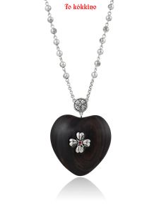 สร้อยคอไม้รูปหัวใจ Tokokkino ดีไซน์ดั้งเดิม เครื่องประดับแฟชั่นสำหรับผู้ชายและผู้หญิง อุปกรณ์เสริมสร้างความแข็งแกร่ง สร้อยคอแบบมีลูกปัด