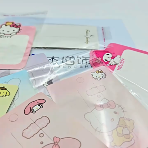 Phim hoạt hình mèo KITT thẻ kẹp tóc túi OPP bao bì đồ trang trí phong cách trưng bày kẹp tóc DIY vật liệu bìa cứng phù hợp
