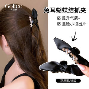 กิ๊บติดผมหูกระต่ายประดับคริสตัลสไตล์เกาหลี สำหรับผู้หญิง ดีไซน์หรูหรา ดีไซน์ใหม่ 2025 จี้เล็กๆ ด้านข้าง