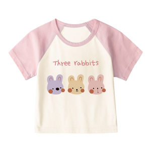 Áo Thun Cotton Mùa Hè Cho Bé Trai Và Bé Gái Tay Ngắn Mỏng Cổ Tròn in Họa Tiết Động Vật Quần Áo Trẻ Em Thoáng Khí Thoải Mái