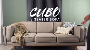 Arturo - Cubo Solid Wood  3 seater Sofa