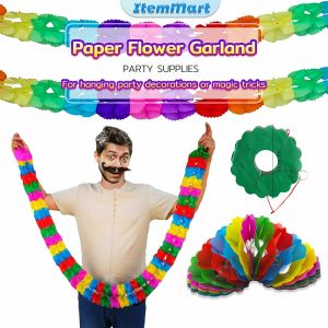 ItemMart Rainbow Compression Flower Garland Birthday Party Festival Christmas Decorate Gifts