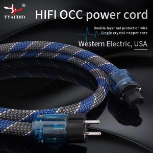 YYAUDIO Power Cable HiFi OCC Audio Cable EU/US Vseries Connecter Amplificateur Filtre 1m 1.5m