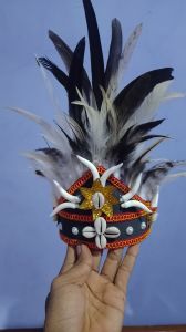 mahkota taring bulu adat dayak/papua aksessoris adat kalimantan