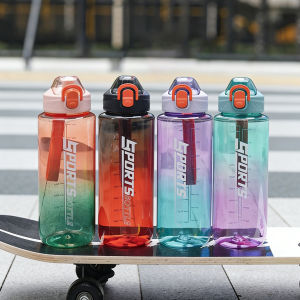 1pc 100ml/32oz Gradient Sports Plastic Water Bottle Suitable for Fitness Outdoors Sports Holiday Gifts Birthday