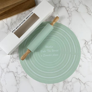 Cây Lăn Bột Làm Bánh Kèm Thảm Chống Dính Bằng Silicone Chất Lượng Cao Set 2 Dụng Cụ Làm Bánh Chống Dính Tiện Lợi