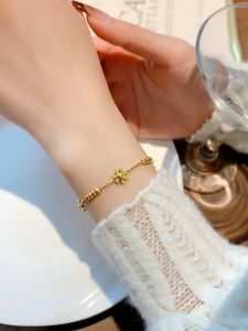 Daisy Titanium Steel Bracelet Womens New Luxury Subtle Beads Fine 18K Gold Titanium Steel Non-fading Hand Jewelry