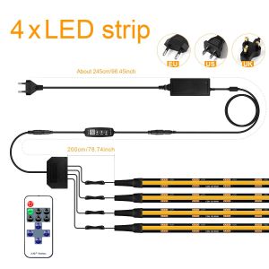 Black PCB COB LED Strip Lights Smart Bluetooth APP Remote Dimmable Under Cabinet Light For Bookshelf Acoustic Wall Panel Decor