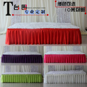 อุปกรณ์ประกอบฉากงานแต่งงานสินค้าใหม่ผ้าคลุมกระโปรงพื้นหลังผ้าแพลตฟอร์ม T ผ้าปูโต๊ะรอบเวทีอุปกรณ์ตกแต่งโรงแรมรอบเวที T