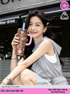 bloommark | Cốc Cách Nhiệt Có Lớp Sứ Trang Trí Hình Cây Cỏ
