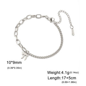 Hebrew letter π symbol pendant bracelet stainless steel womens Jewish blessing amulet gift for friends anniversary