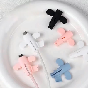 1pc Soft Silicone Charger Protector Charging Cable Cover Cord Compatible Fast And Usb To Type-C Port
