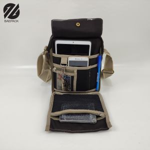 Baepack Tas Selempang Pria Premium Kanvas Xavier Hitam / Sling Bag / Tas Bahu Cowok Canvas / Organizer Travel Bag