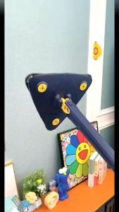 Extended Triangle Mop 360 Twist Squeeze Wringing XType Window Glass Toilet Bathrrom Floor Household Cleaning Ceiling Dusting