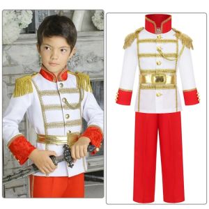 Fast shipping Halloween Cosplay Carnival Boys Clothing Birthday Party Fancy Dress Up King Cloak Christmas Kids Charming Prince Costumes