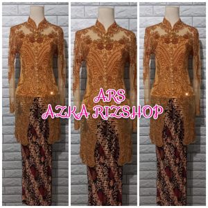 set kebaya pesta kebaya tunik ibu besan + longtorso dan rok prisket
