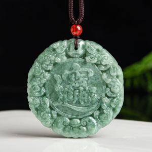 TIMESWIND Với Giấy Chứng Nhận Vòng Cổ Mặt Dây Chuyền Cổ Điển Cho Nam Màu Xanh Ngọc Tròn Tự Nhiên Y1N