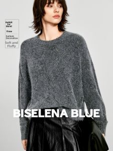 BEIQIANI | Lace Hollow Out Lattice Sparkle Knitted Shirt Loose Casual
