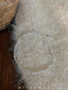 Simple Design Korean Style S925 Sterling Silver Bracelet with Bamboo Knot Beads Fashionable Layering Bracelet for Bloggers