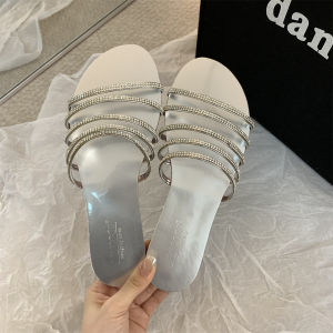 Elegant Womens Flat Bottom Sandals Soft Sole Summer Outdoor Wear Fashionable Fairy Style Slippers Casual Occasion PU Material