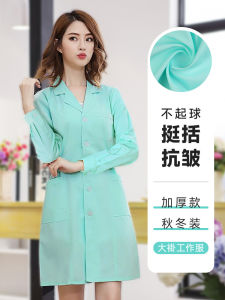 Autumn Winter Long Sleeve Pink Nurse Uniform Womens Beauty Salon Nursery Pharmacy Dental Office Workwear Blue Green Gown