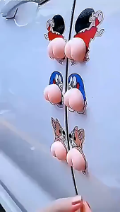 2 pcs  3D Stereoscopic butt stickers rearview mirror sticker butt decorative stickermobile car decorative stickersanti-collision sticker