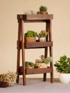 Teak Flower Rack Multi-storey Balcony Living Room Storage Rack Falling To The Ground Solid Wood Flower Rack Green Pineapple Meat Rack