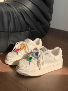 Original Design Womens Casual Style Board Shoes Spring 2025 Fashion Trend White Sneakers Versatile Flat Heel round Toe