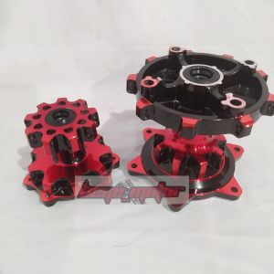 TROMOL HONDA CRF 150 DEPAN BELAKANG SET HOLE 36/36 TWO TONE BLACK RED TROMOL DEPAN BELAKANG HONDA CRF 150 HOLE 36/36