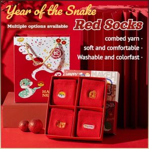 Childrens New Years socks cartoon big red socks nativity lucky couple models socks