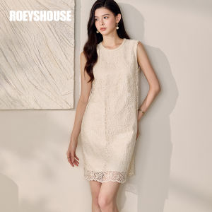Roey s house | Apricot Lace Sleeveless Summer Commuter Dress