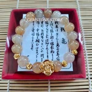GELANG GIOK NATURAL MOTIF BUNGA 10MM