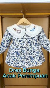 X BABY Dress Anak Perempuan Gaun Lengan Panjang Twistcone Renda Neck Elegan Style Usia 7 Bulan - 3 Tahun
