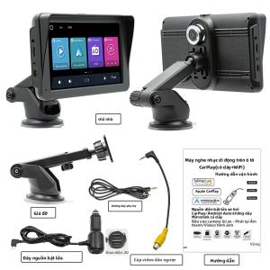 Máy Nghe Nhạc Đa Phương Tiện Ô Tô Màn Hình Cảm Ứng Di Động 7 Inch Tích Hợp Camera Hành Trình DVR Hỗ Trợ Không Dây CarPlay Và Android Auto Thiết Bị Ghi Hình Lái Xe Đa Năng