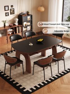 Retro Style Convertible Round Table for Small Households