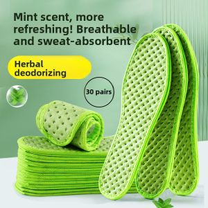 FASHEHAN | Mint Deodorizing Shoe Inserts Mens Disposable Breathable Sweat Absorbing Anti-Odor Soft Bottom Comfortable For Summer Use