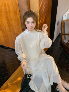 Romantic French Style Long Dress Gentle Soft Style Artistic Atmosphere Holiday White Moonlight New Style Early Spring Dress