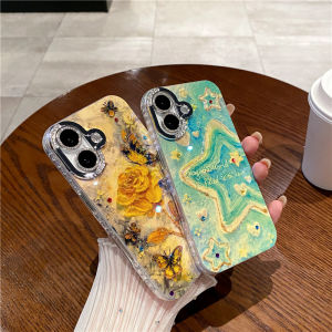 เคสสำหรับ iPhone 16 11 12 13 14 15 Pro 16 15 15 14 Plus 16 Pro Maxพร้อมสายคล้องสายชาร์จมือถือแฟชั่นกรอบเพชร3D รูปแบบบลูเรย์เคสนิ่มใส่โทรศัพท์เคสด้านหลังซิลิโคนป้องกันผู้หญิงหญิงสาวคู่รัก