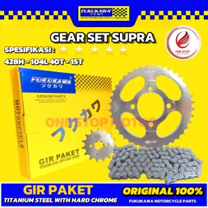 Gear Set Gir Set Paket Supra X 428H-104L 40T-15T Original Asli Fukukawa