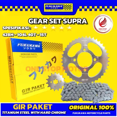 Gear Set Gir Set Paket Supra X 428H-104L 40T-15T Original Asli Fukukawa
