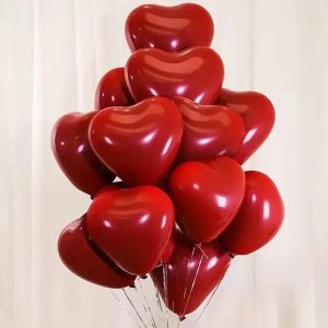 50/100pcs 10inch Red Heart Balloons Valentines Day Balloon for Valentines Decoration Wedding Party Balloon Birthday